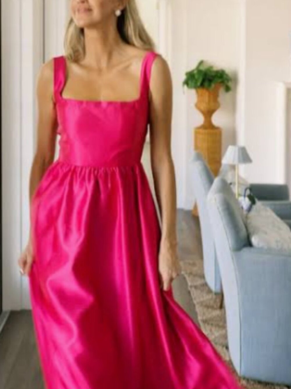 Tuckernuck Fushia Dupioni Esme Dress- MED.